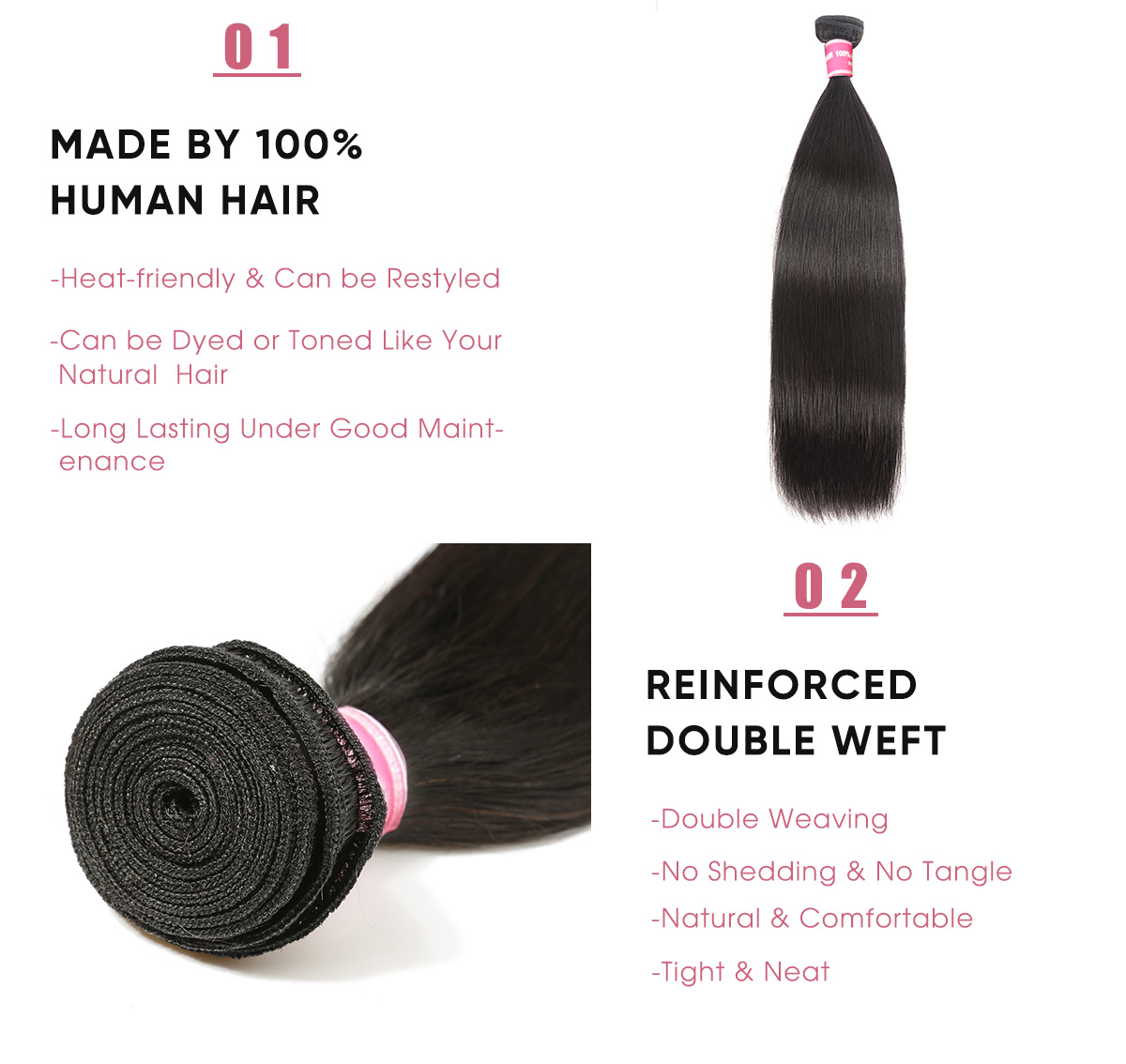 Kriyya 3 Bundles Straight Human Hair Weave Brazilian Hair | kriyya.com